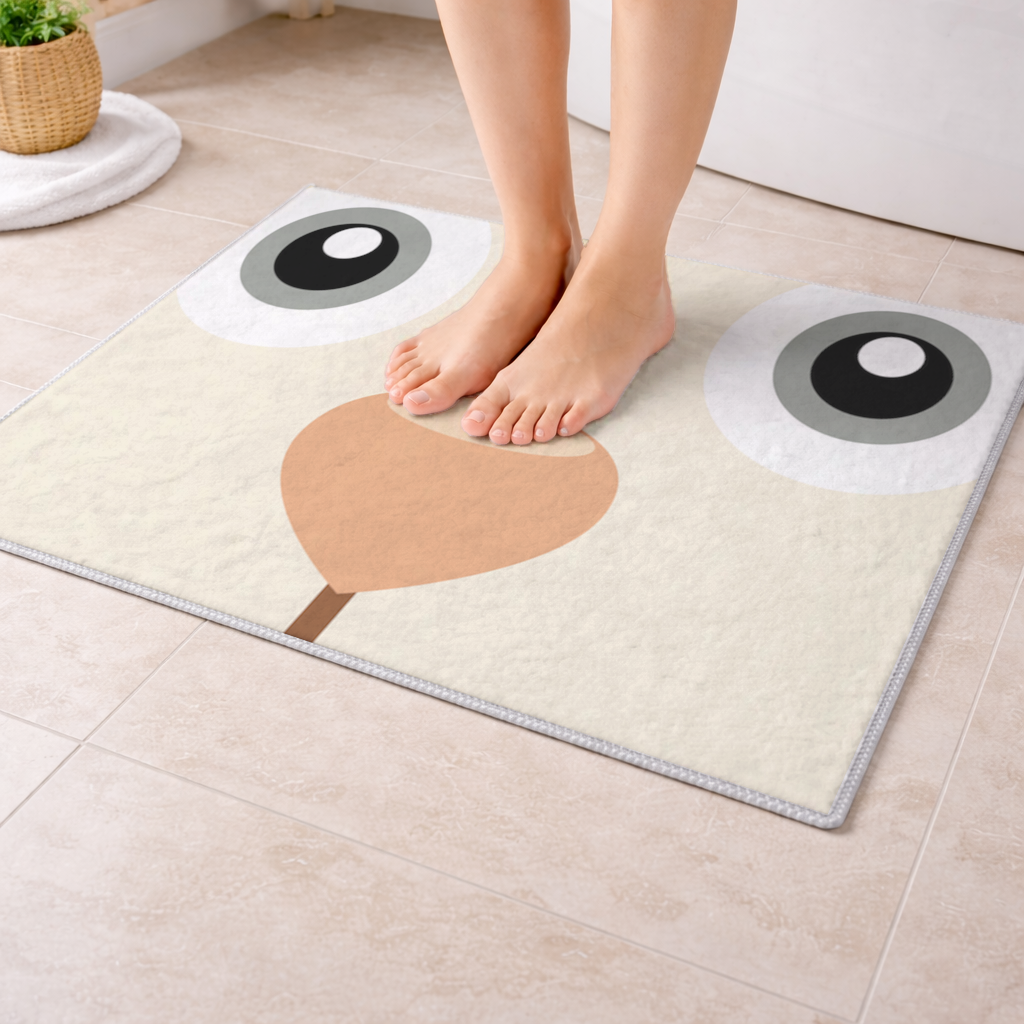 Mavi Ayı Pooli-Kedi Pedro yüz deseni Banyo Halısı