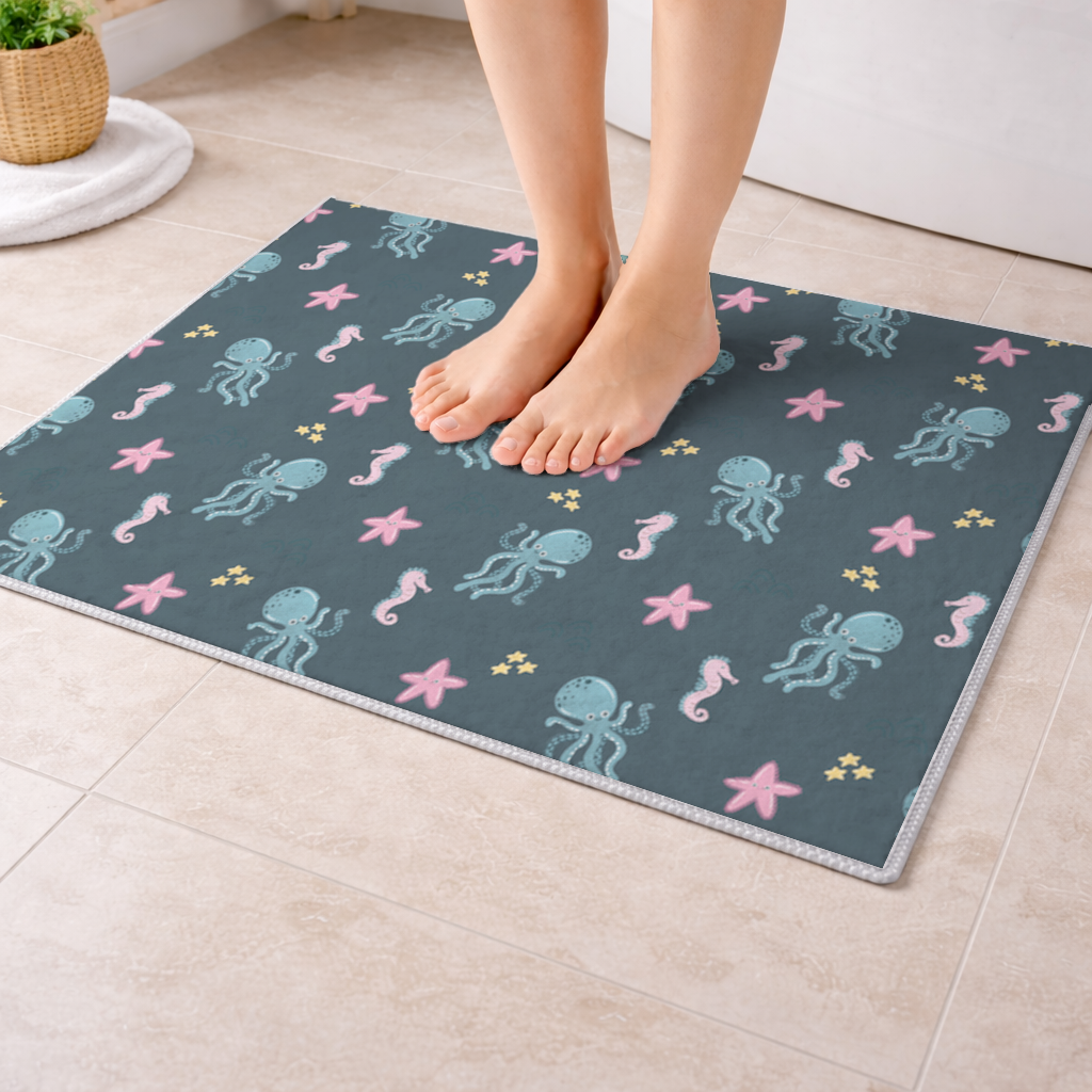 Cute Sea Creatures Bath Mat