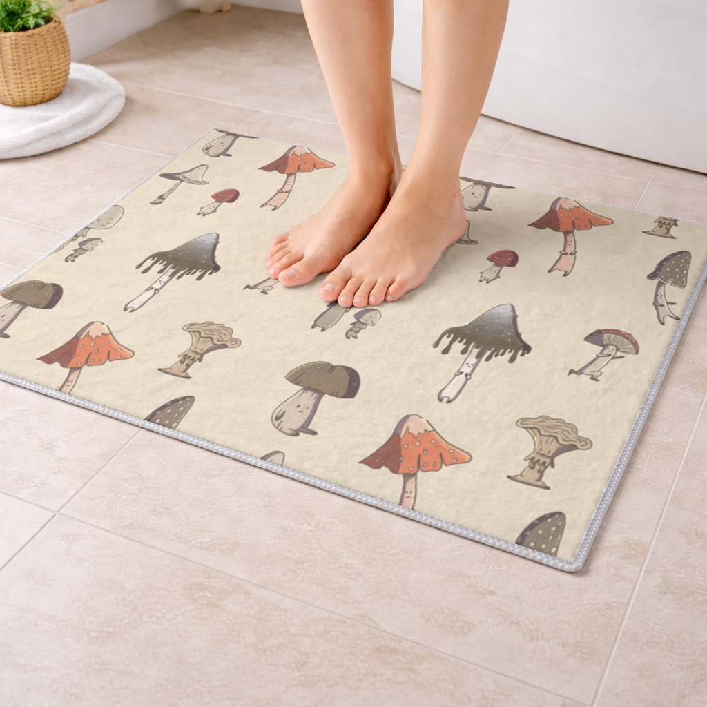 Sad Mushrooms Bath Mat