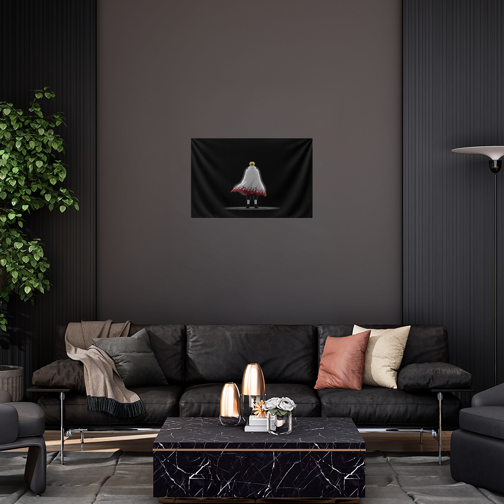 Power from Darkness Naruto Uzumaki Hokage Silhouette Wall Tapestry