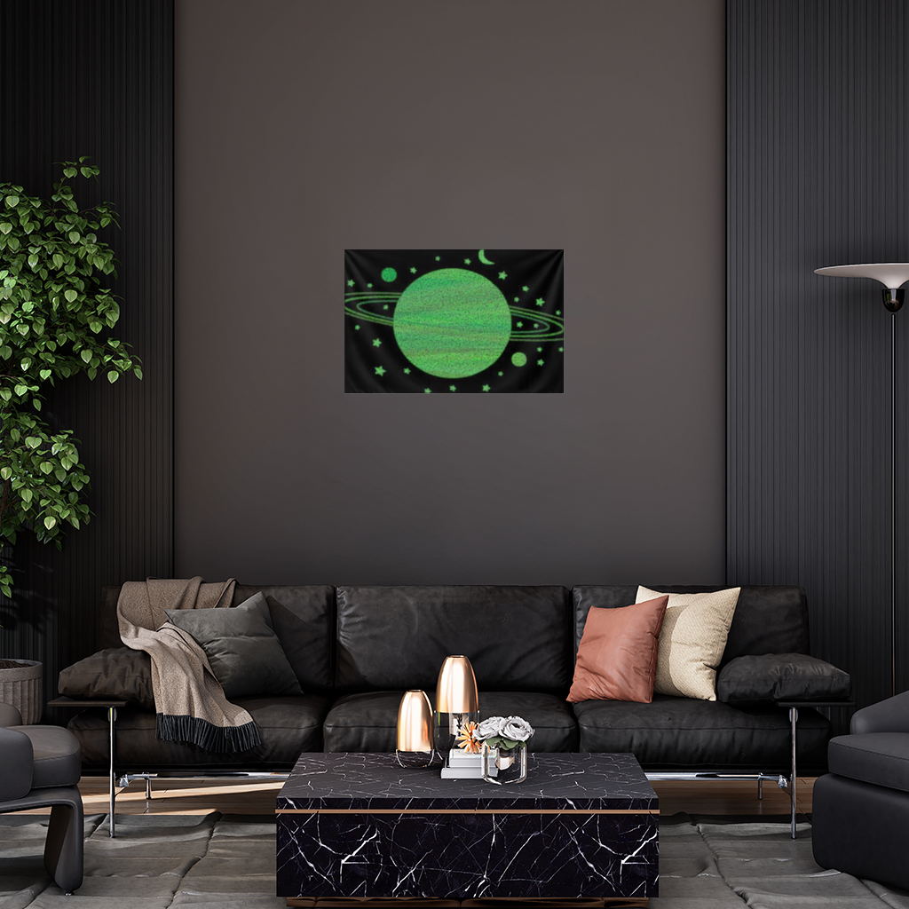 Yeşil parlak gezegenler Duvar Örtüsü