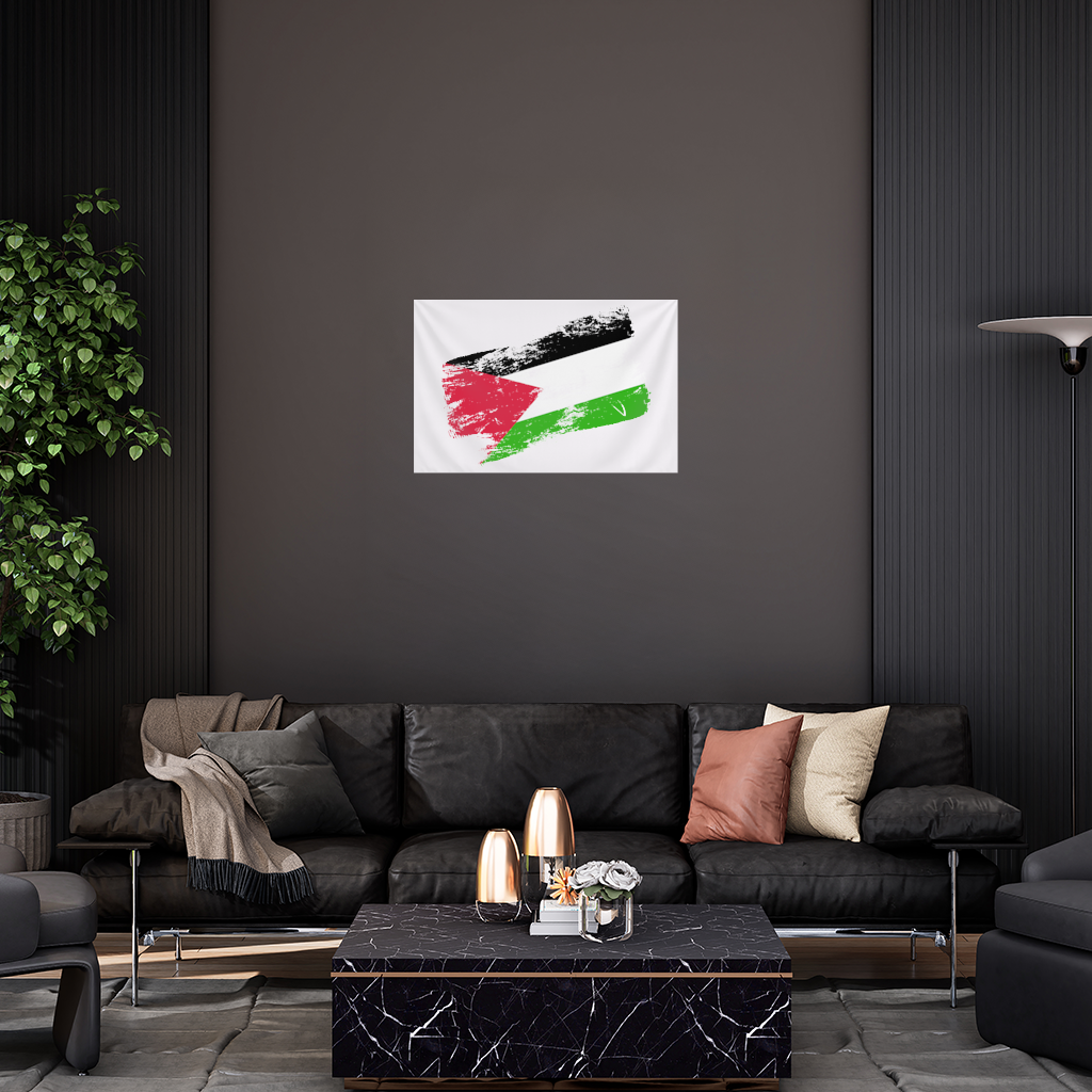 Palestine Resistance Flag Brush Stroke 