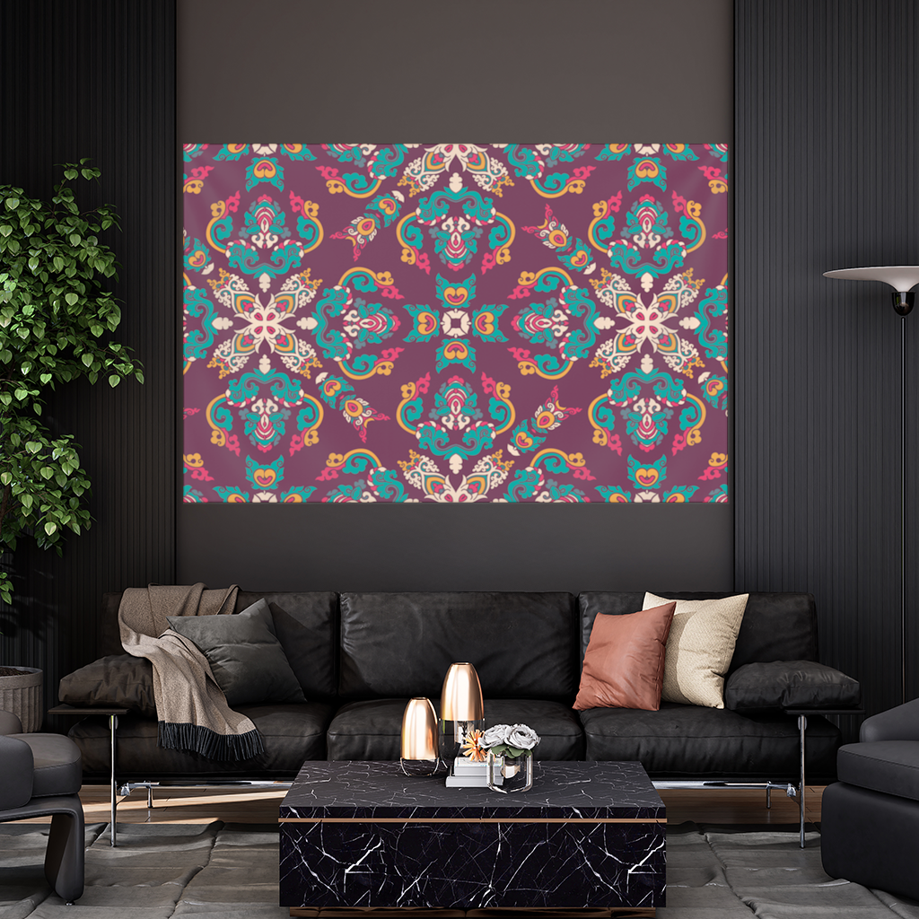 Colorful Ottoman Inspired Mandala Pattern Wall Tapestry
