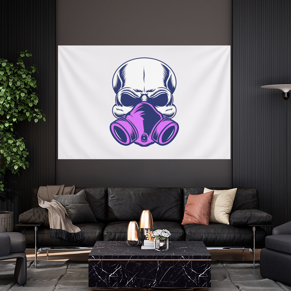 Skull with Gas Mask Illustration Modern and Edgy Design 
