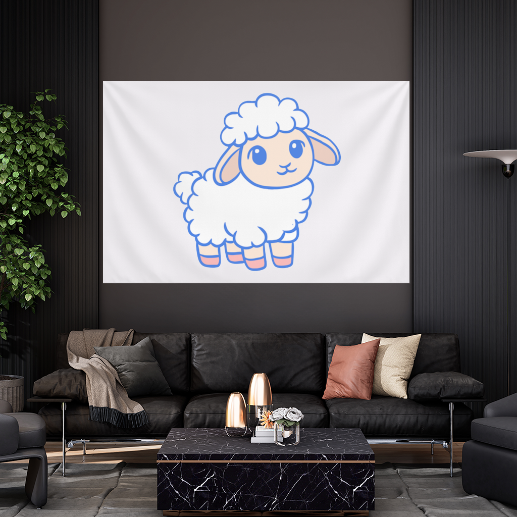 Cute Kawaii Lamb Wall Tapestry