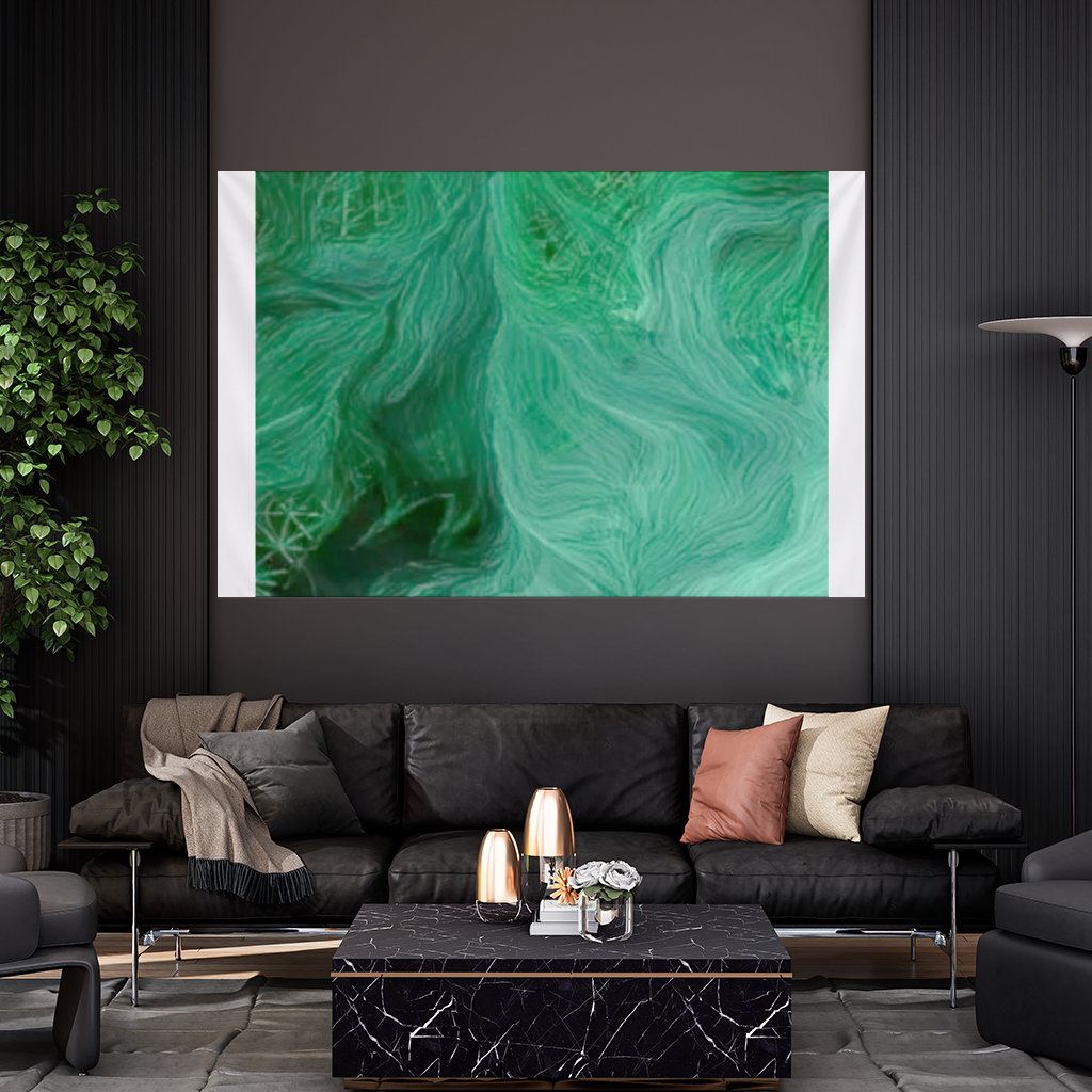 Black and green marbling Wall Tapestry