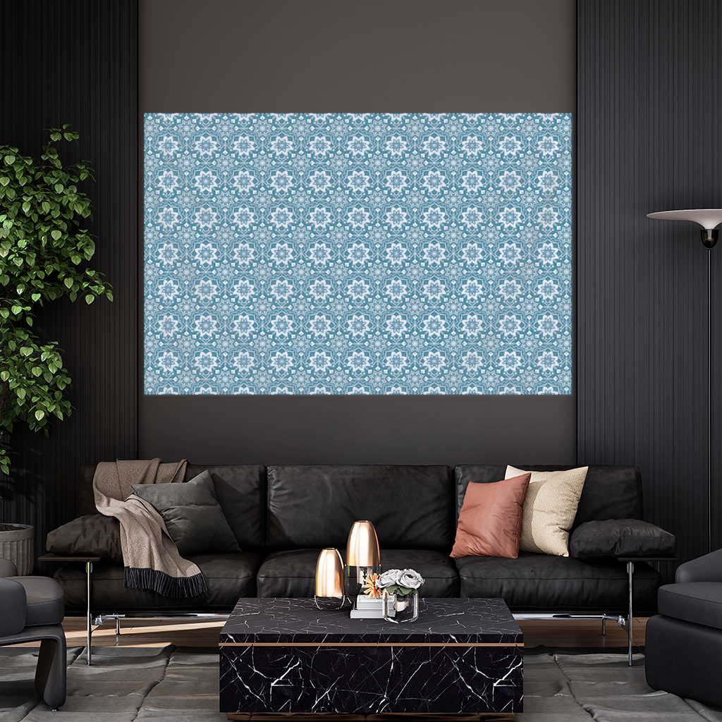 Elegant Blue Mandala Pattern Wall Tapestry