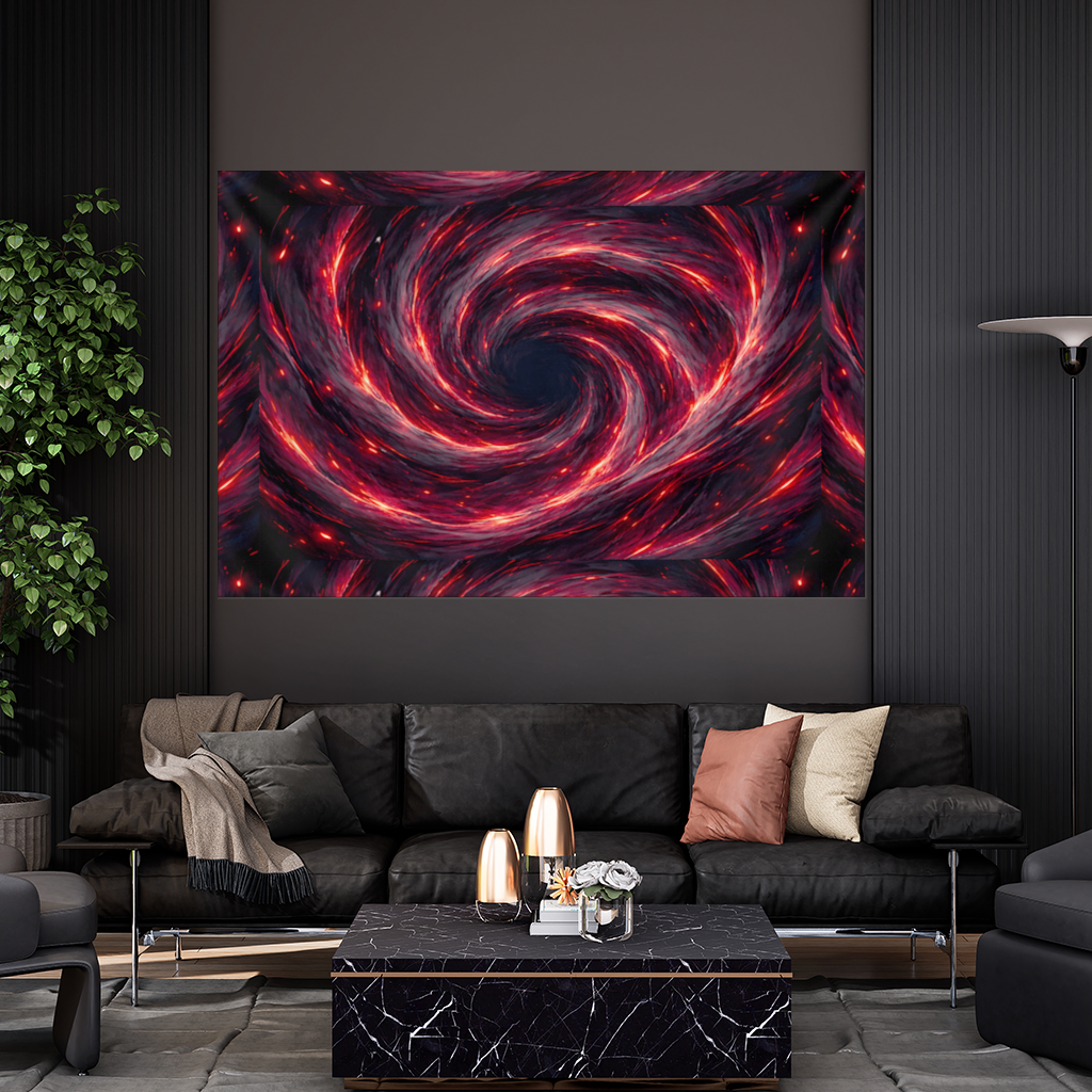 Uchiha Brothers Eternal Black Flames of Amaterasu Wall Tapestry