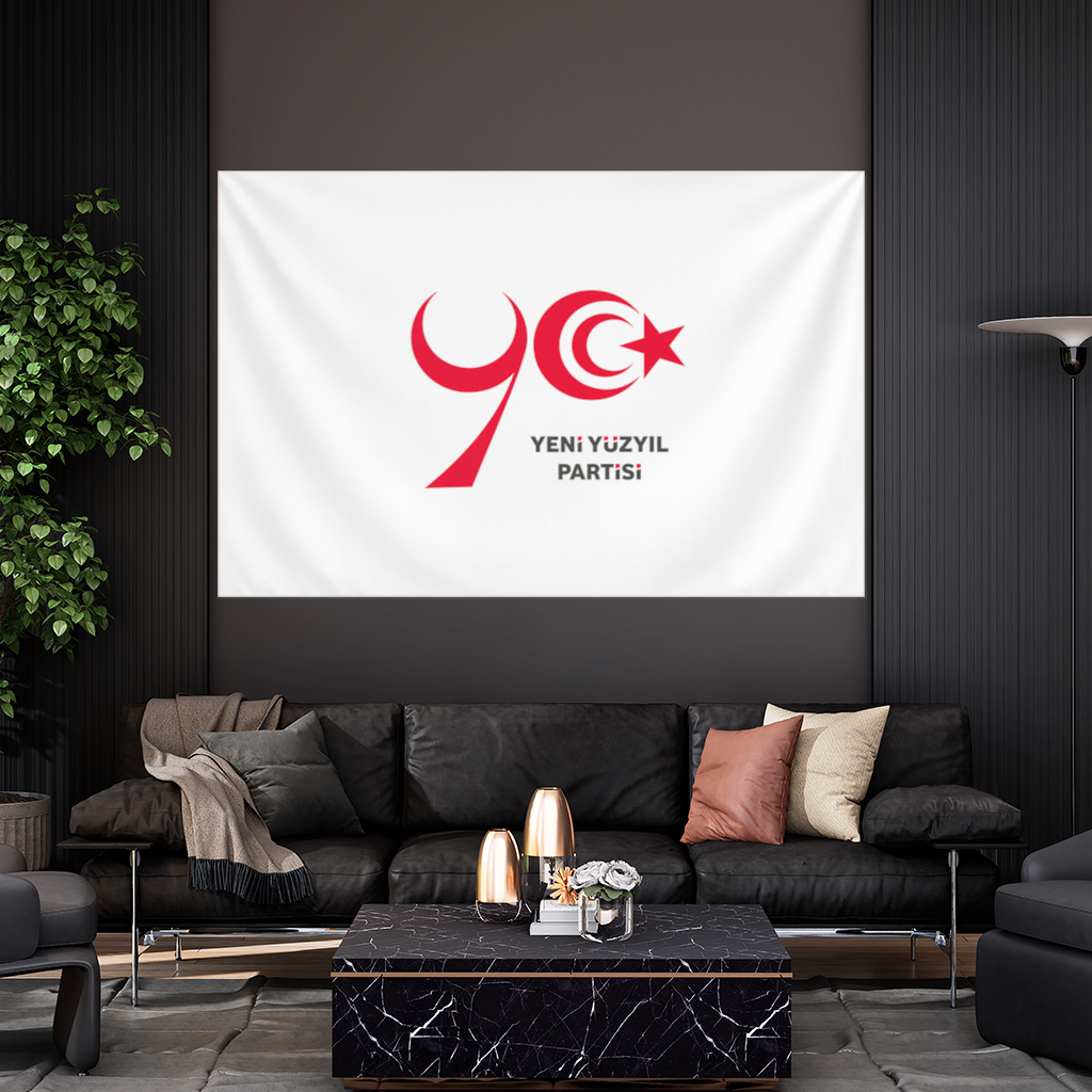 The Yeni Yüzyıl Party Logo on a White Background Wall Tapestry
