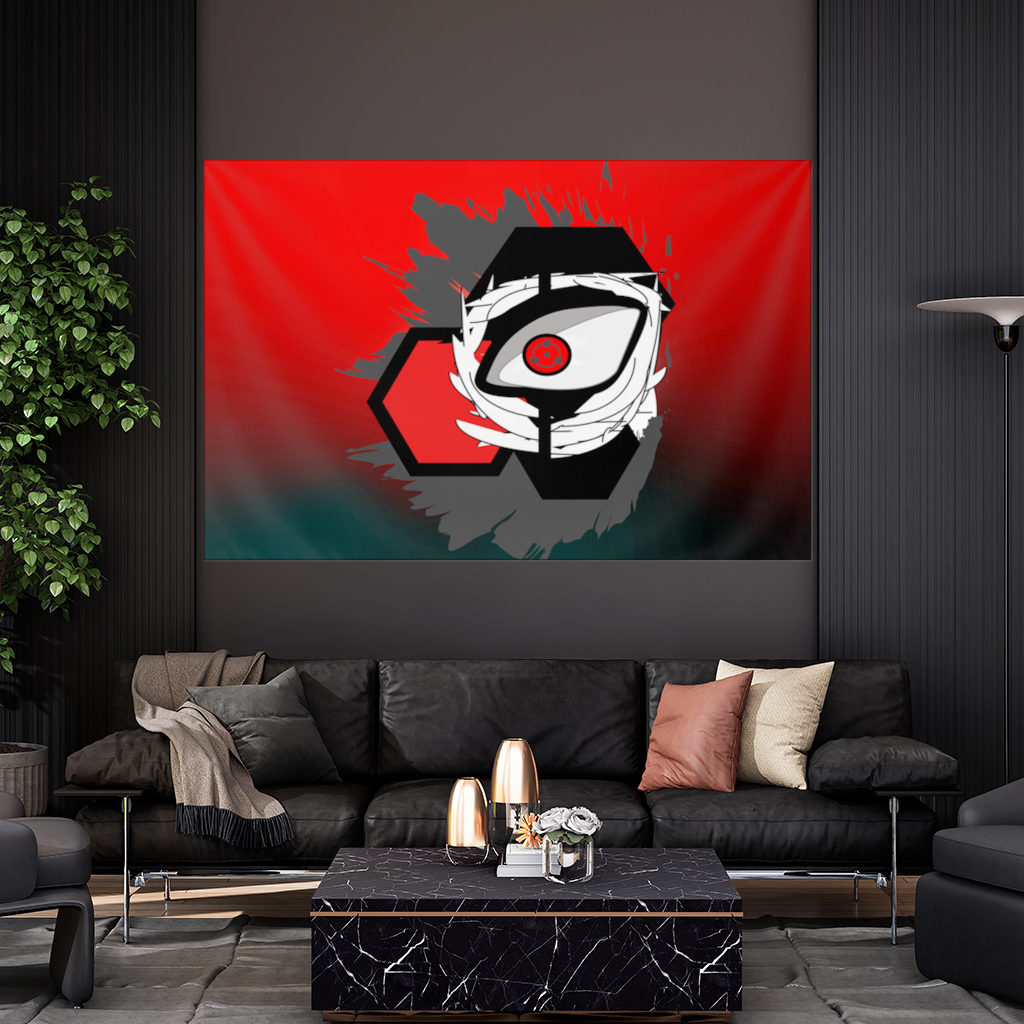 Mistik Kırmızı Göz Hegzagon Duvar Örtüsü