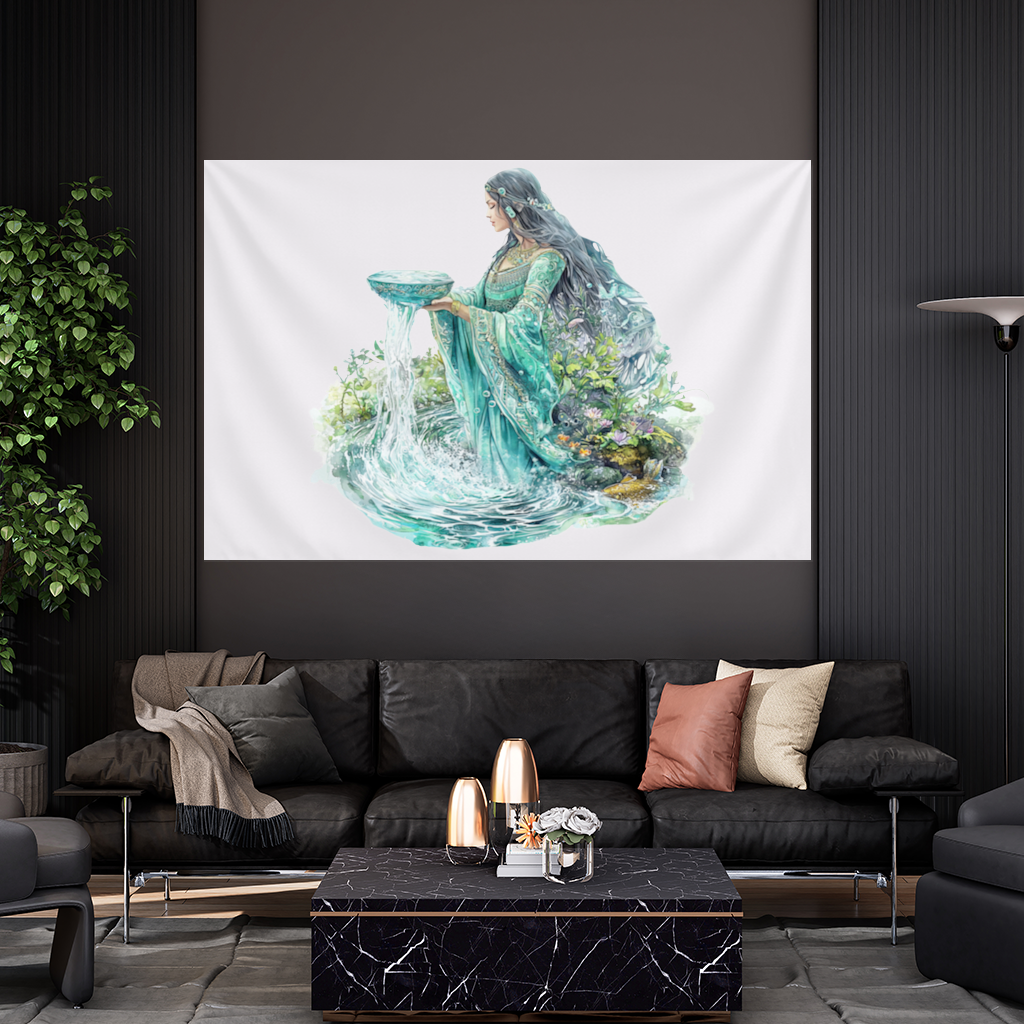 Efsunlu Su Tanrıçası Duvar Örtüsü