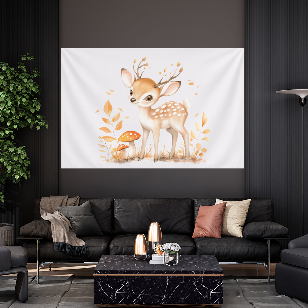Whimsical Autumn Woodland Fawn 