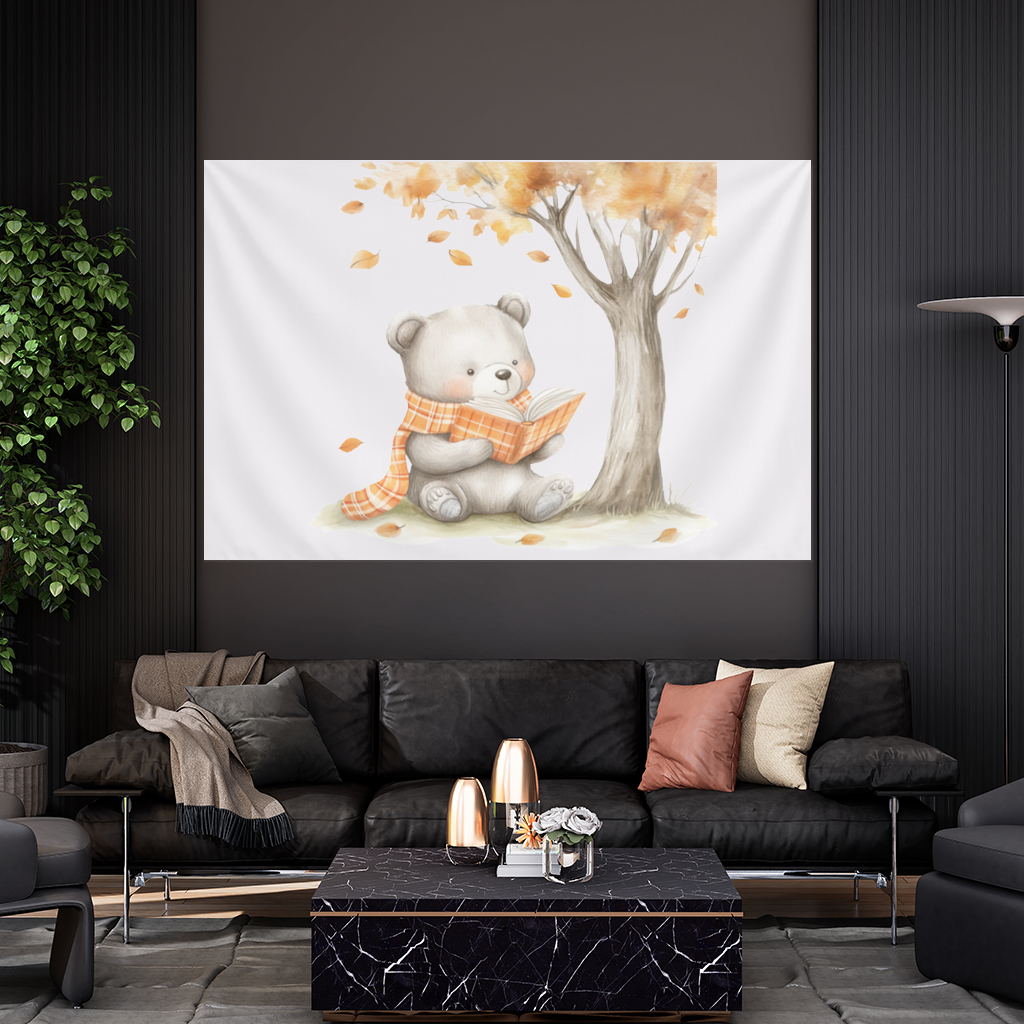 Reading Bear with Orange Scarf 