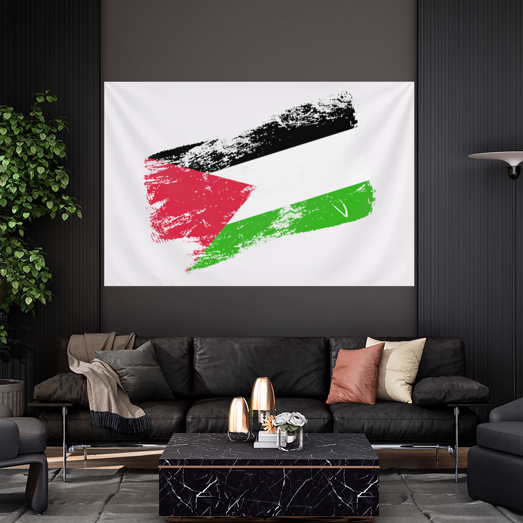 Palestine Resistance Flag Brush Stroke 