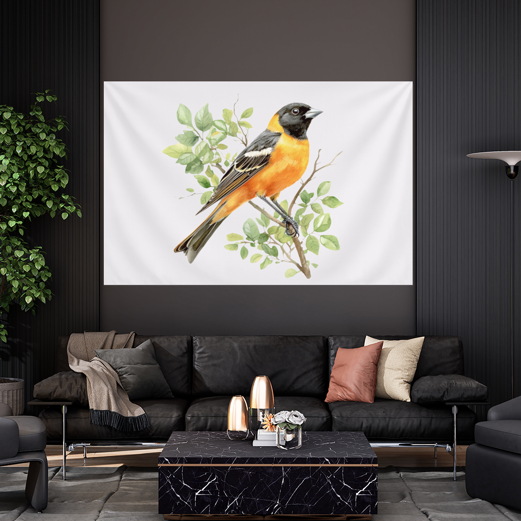 Baltimore Oriole on Branch Wall Tapestry