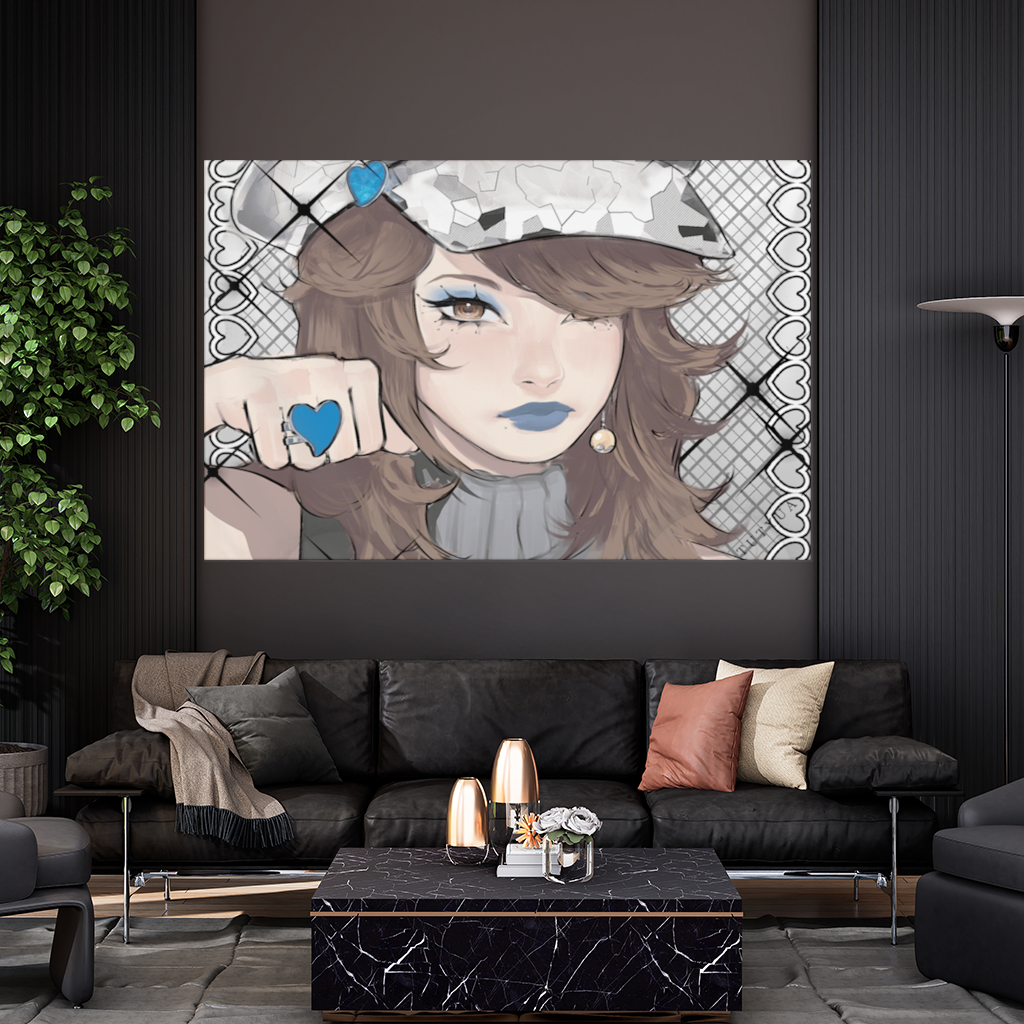 blue heart Wall Tapestry