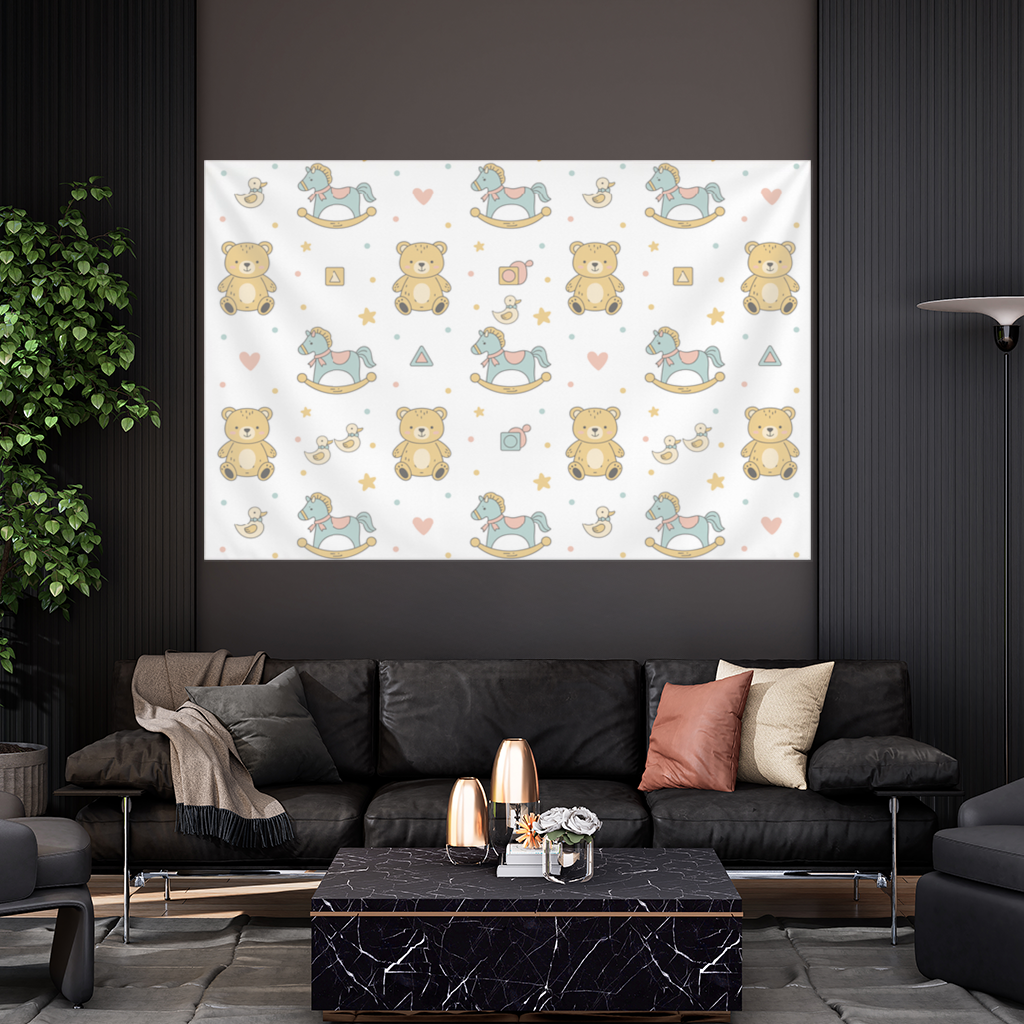 Cute Toy Pattern Kids Background Wall Tapestry