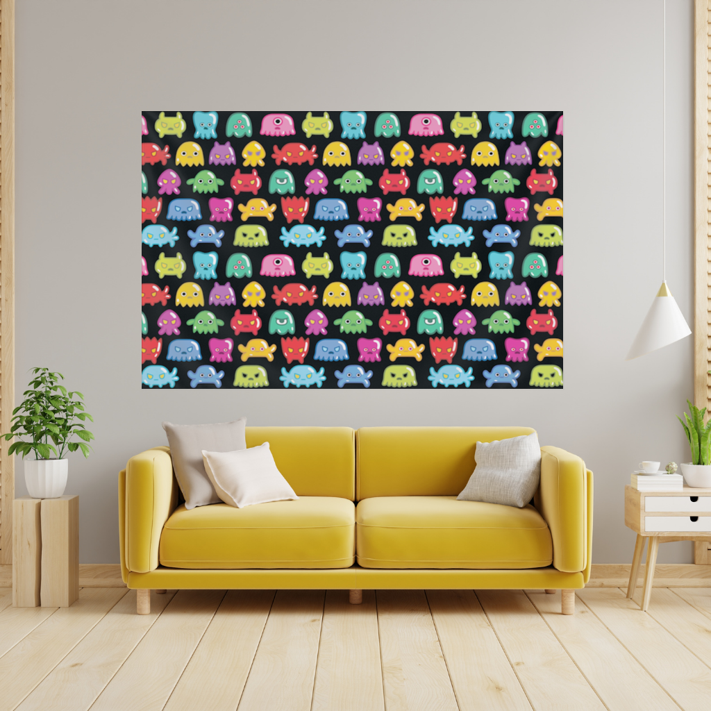 Cute Colorful Monsters Seamless Pattern 