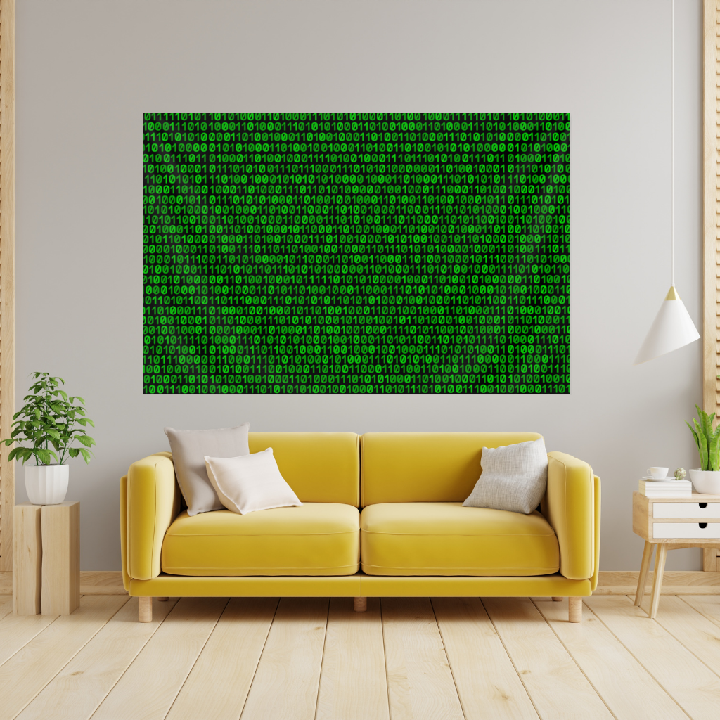 Matrix Style Digital Binary Code Background Wall Tapestry