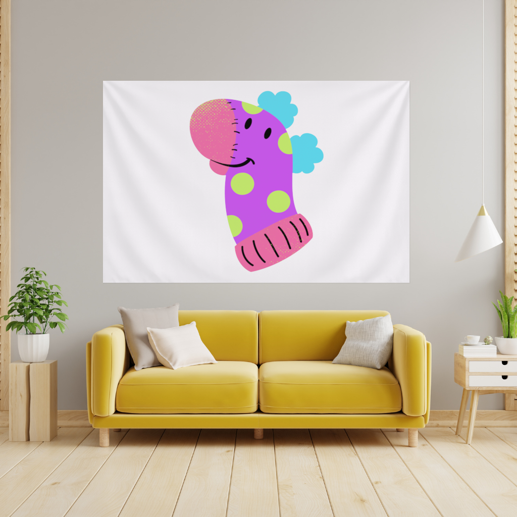 Sevimli Renkli Dinozor Çizimi Duvar Örtüsü