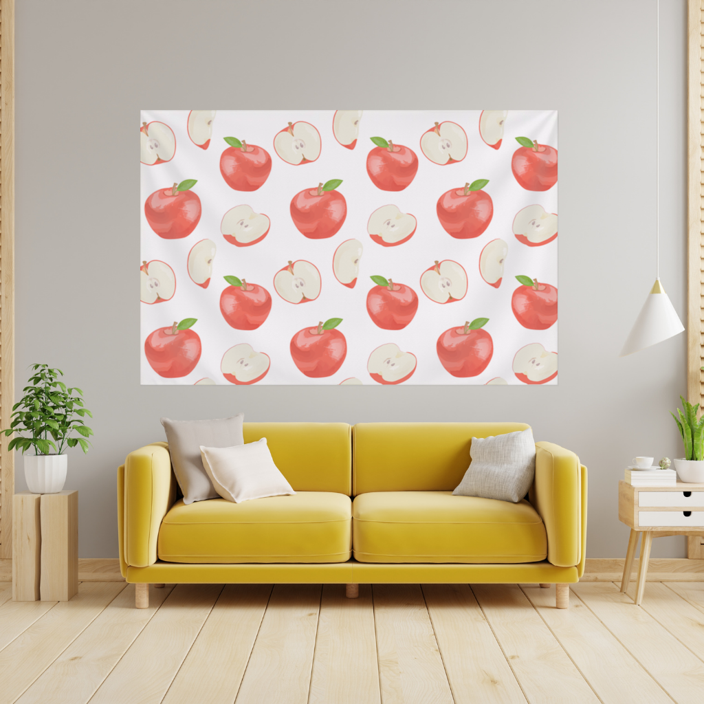 Red Apple Slices Wall Tapestry