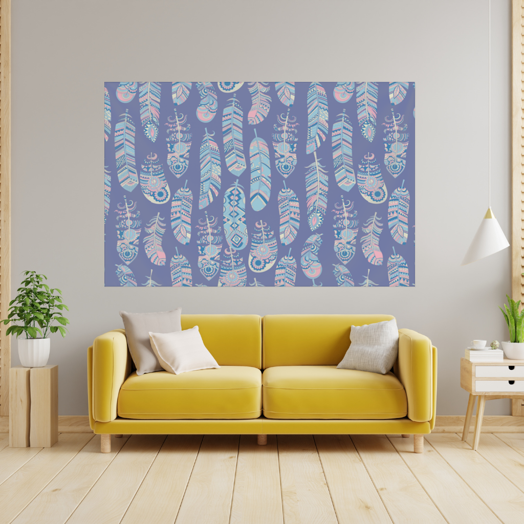 Boho Tribal Feather Wall Tapestry