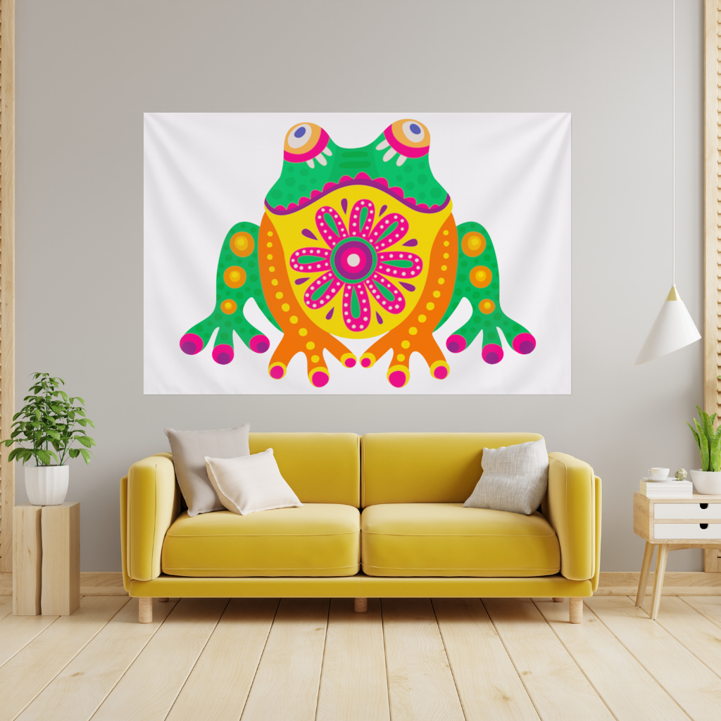 Mexican Alebrije Frog Wall Tapestry