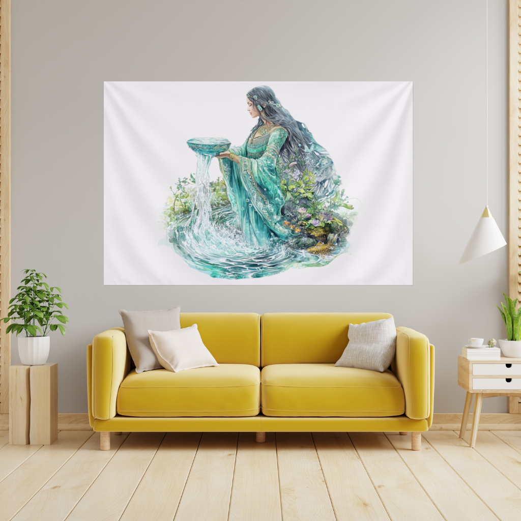 Efsunlu Su Tanrıçası Duvar Örtüsü