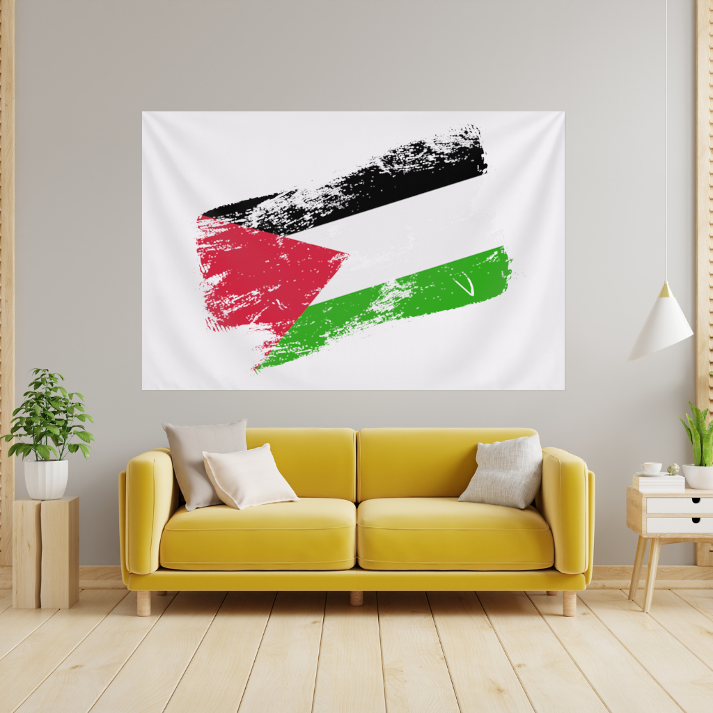 Filistin Direniş Bayrağı Fırça Darbesi Duvar Örtüsü