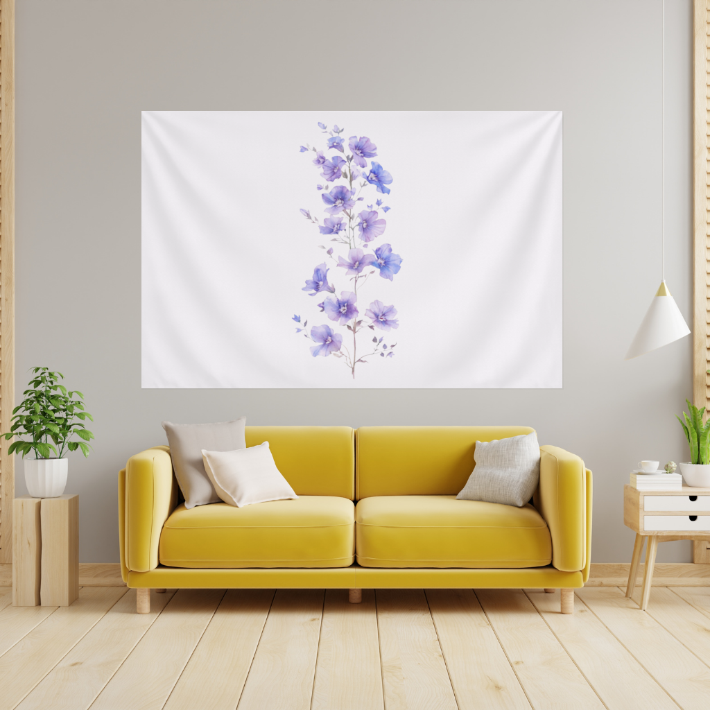 Delicate Blue Flax Wildflowers Wall Tapestry