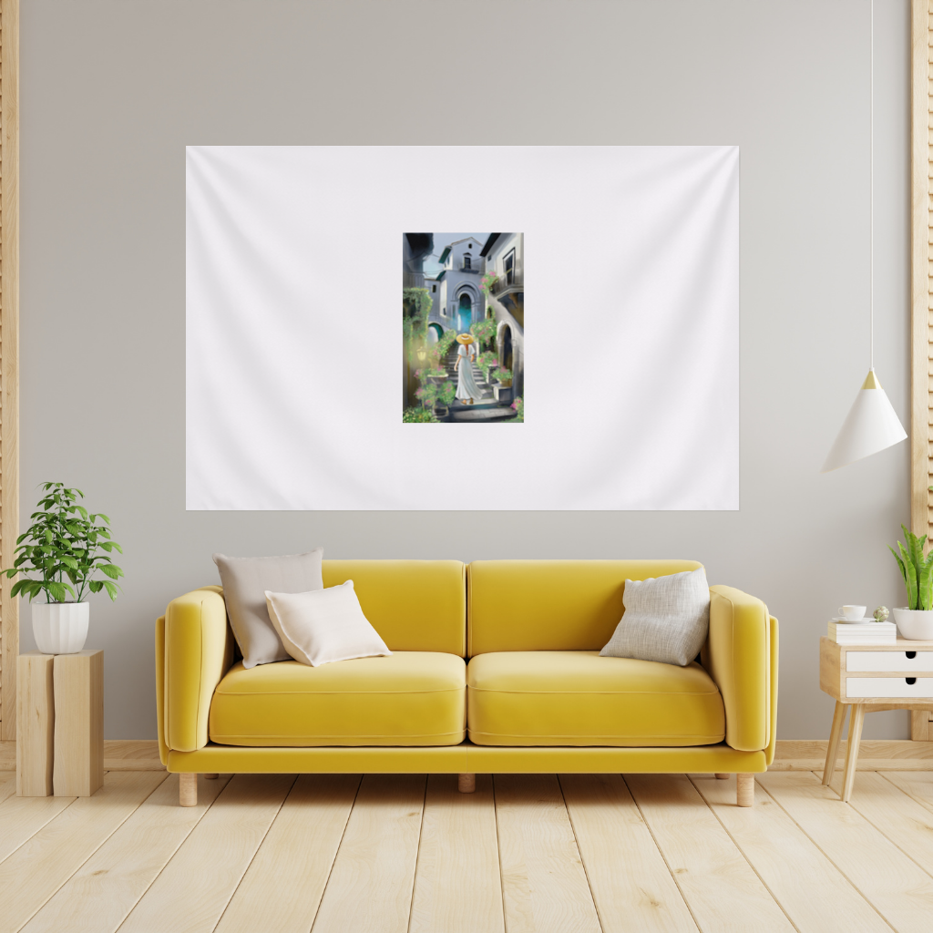 Journey Through Time The Tale of Flowery Streets Wall Tapestry