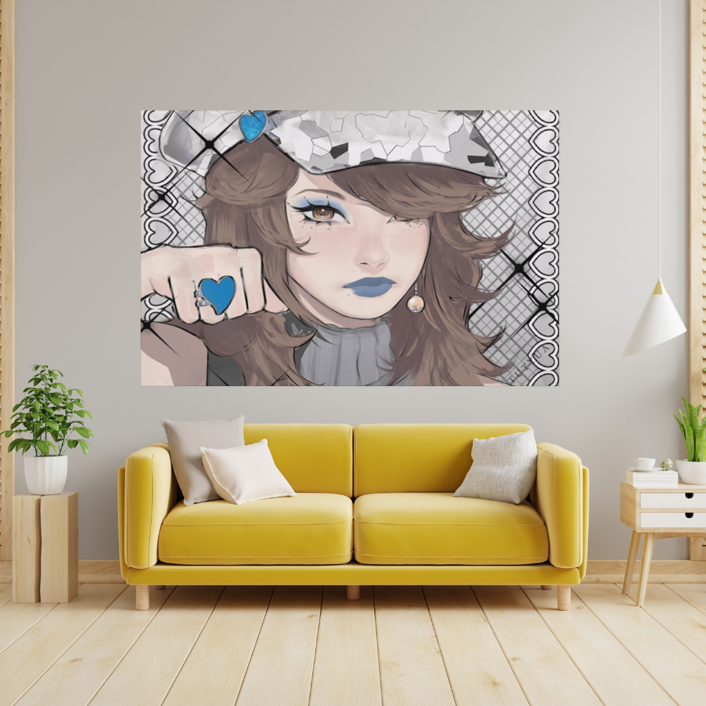 blue heart Wall Tapestry