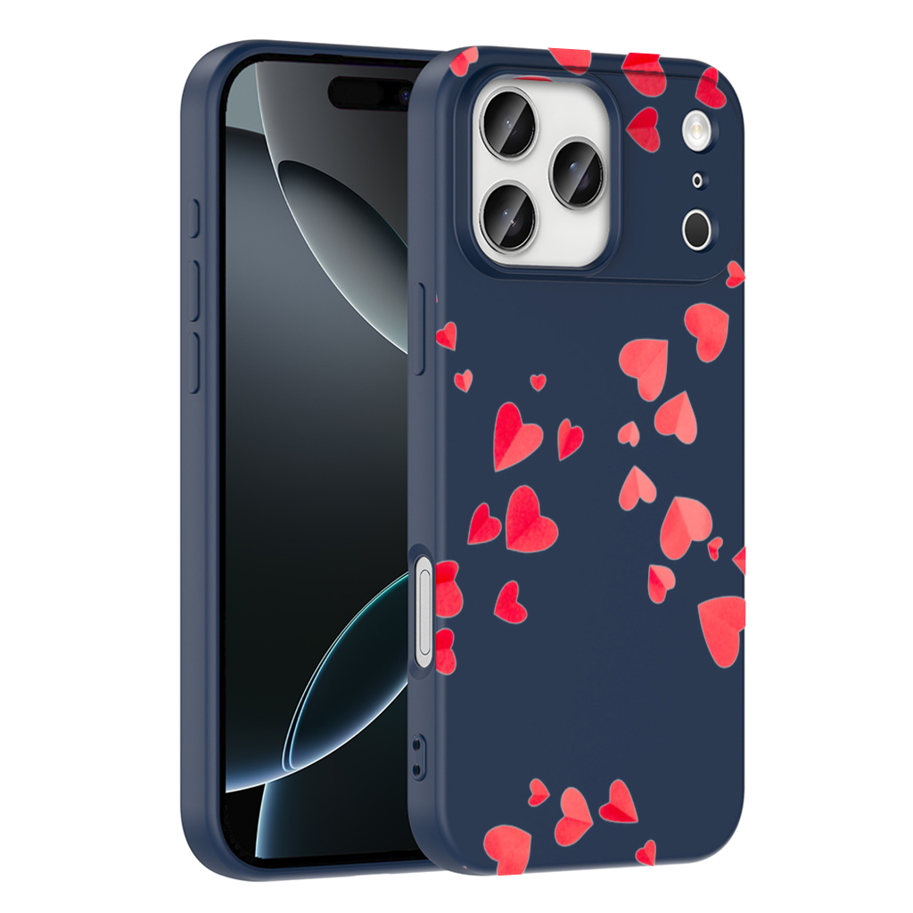 Red Hearts Frame Design iPhone 17 Pro Max Case