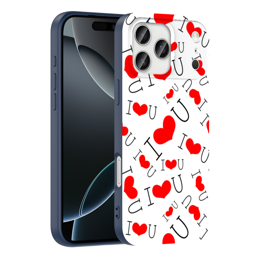 Valentines Day I Love You Heart Pattern Romantic Design iPhone 17 Pro Max Case