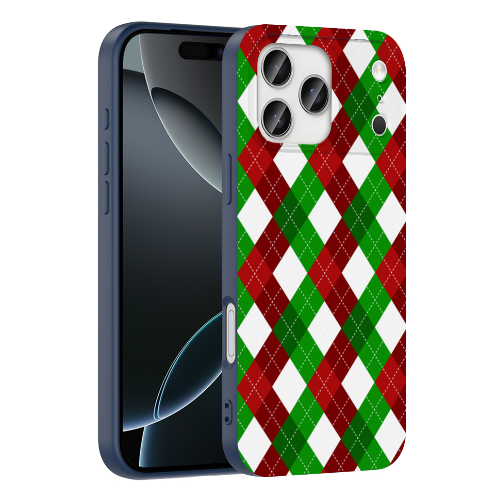 Red Green Argyle Plaid Background Pattern iPhone 17 Pro Max Case