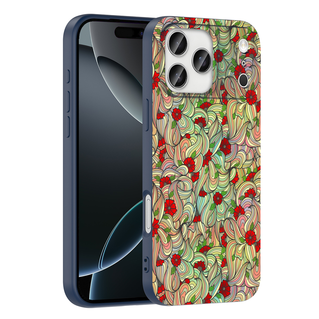 Floral Retro Wavy Pattern iPhone 17 Pro Max Case