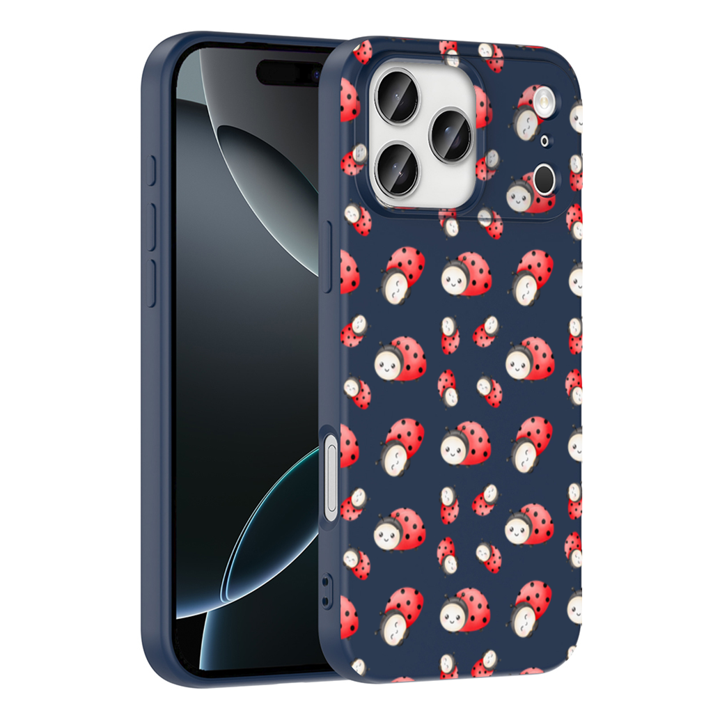 Cute Kawaii Ladybug Pattern iPhone 17 Pro Max Case