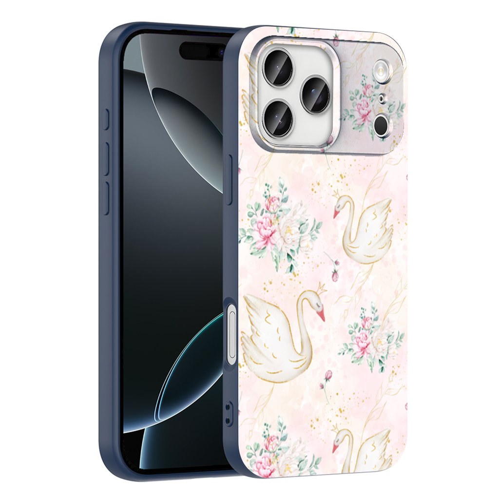 Pastel Watercolor Swan Floral Pattern iPhone 17 Pro Max Case