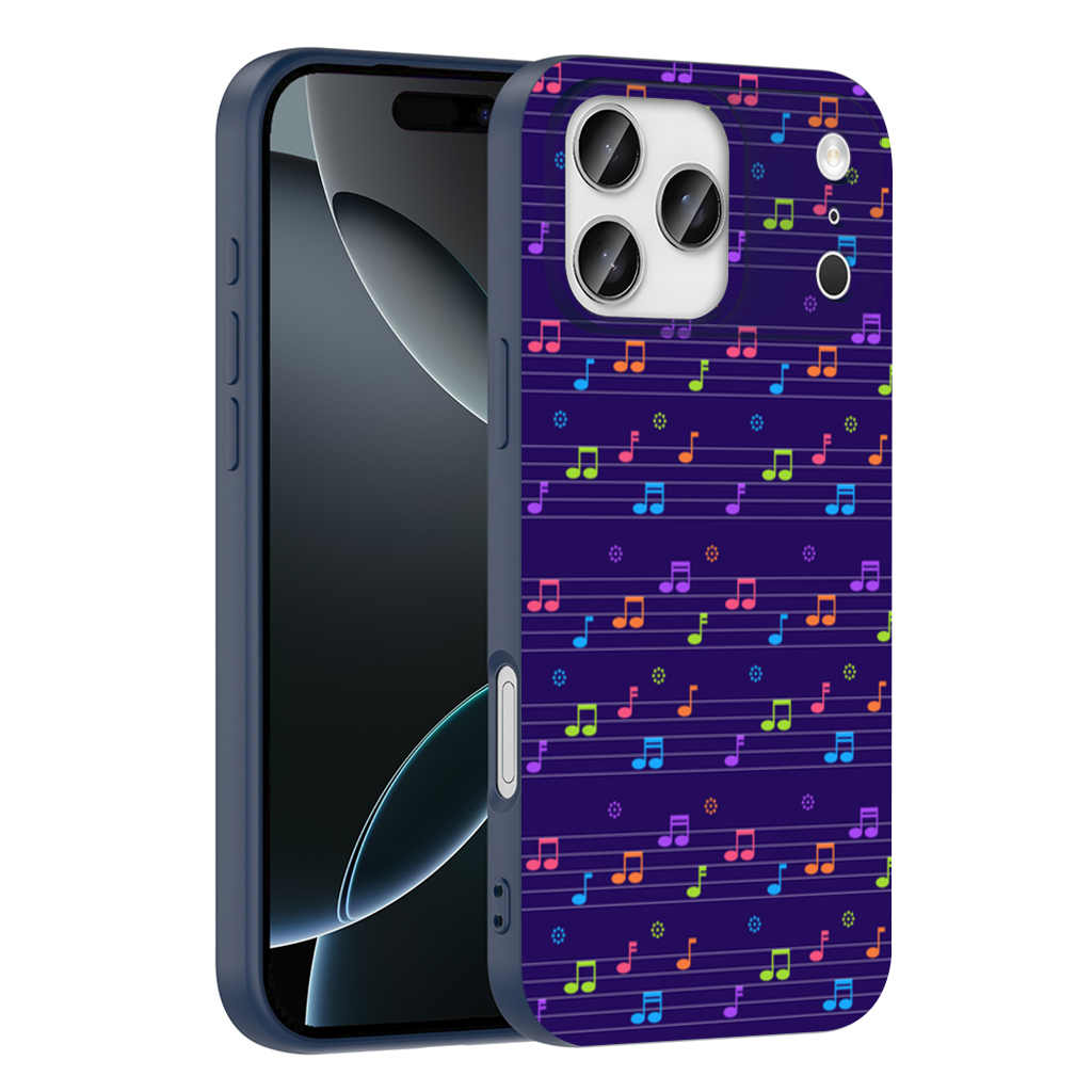 Colorful Music Notes and Modern Rhythm Seamless Pattern iPhone 17 Pro Max Case
