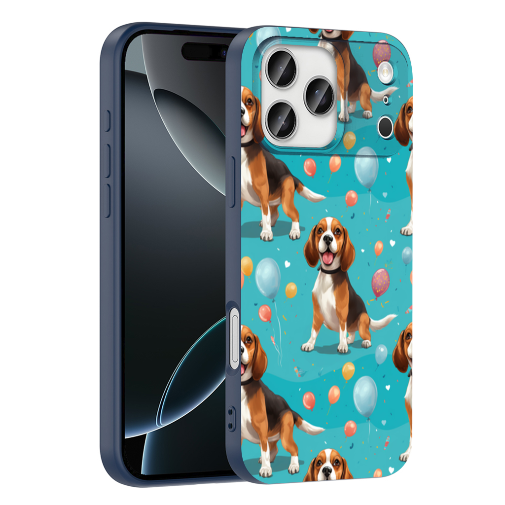 Cute Beagle Dog and Colorful Balloons Seamless Pattern iPhone 17 Pro Max Case