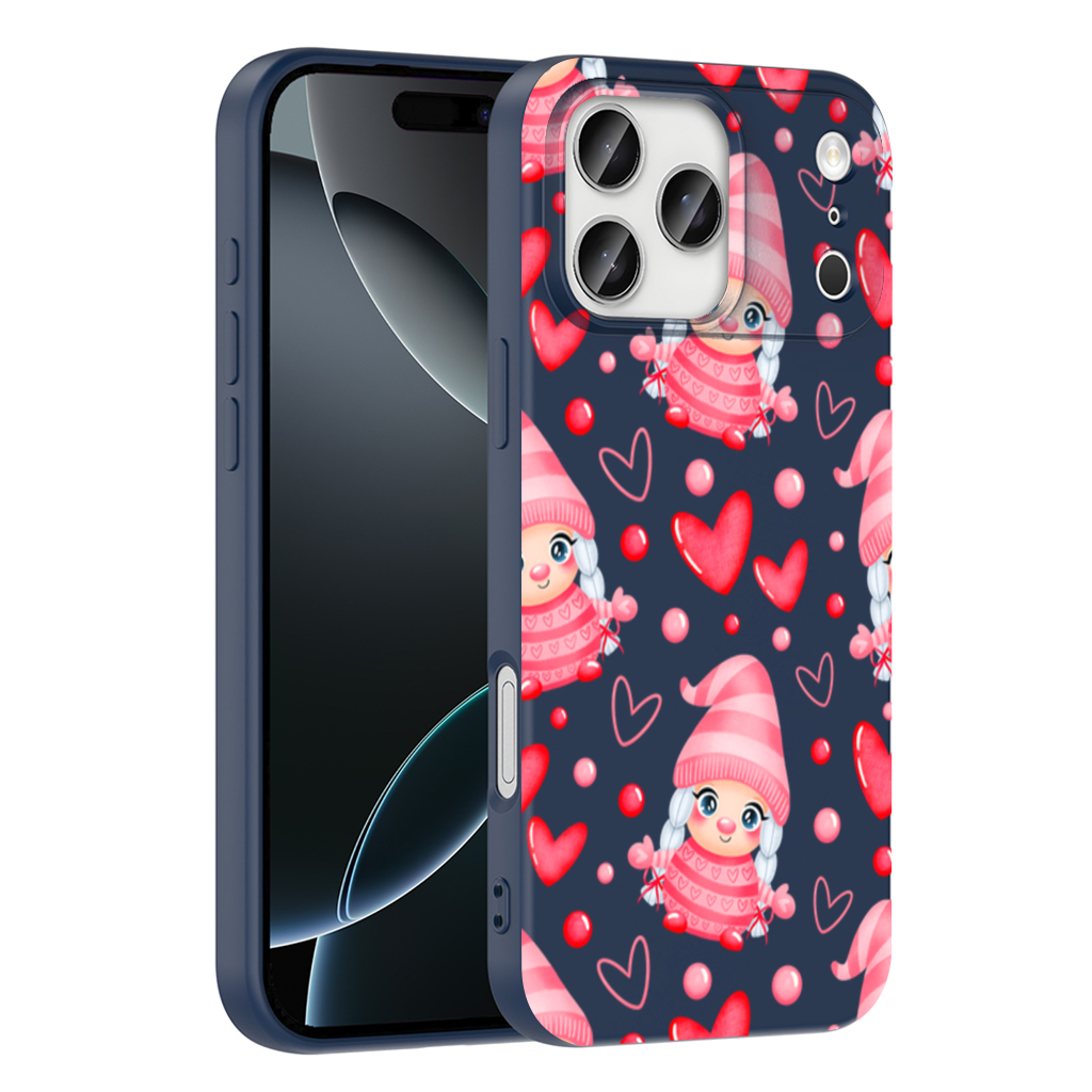 Cute Pink Baby Girl Valentines Day Heart Pattern Design iPhone 17 Pro Max Case