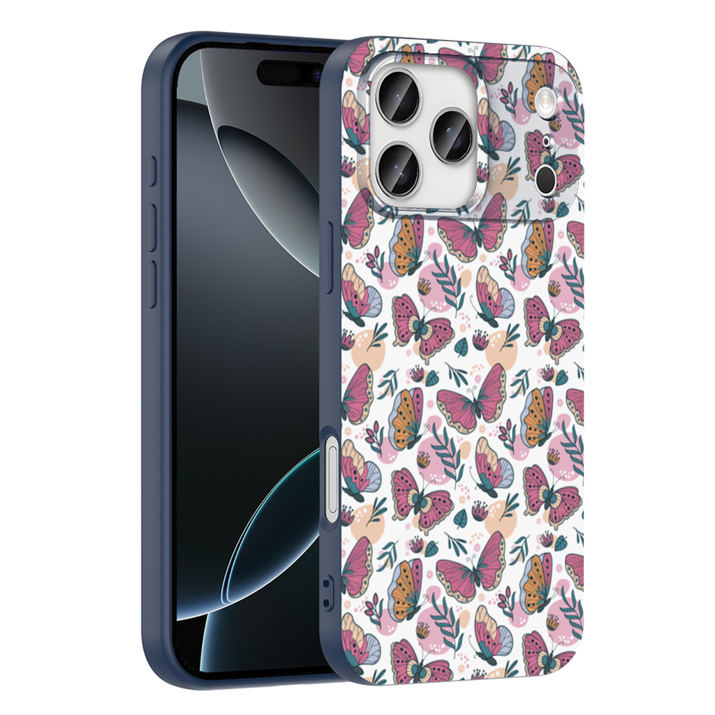 Pastel Butterflies and Botanical Leaves Seamless Pattern iPhone 17 Pro Max Case