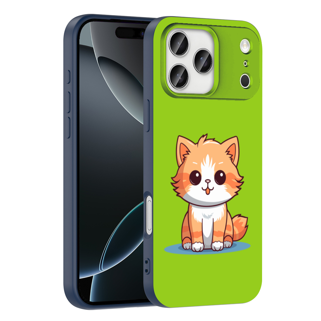 Cute Orange Cat Illustration iPhone 17 Pro Max Case