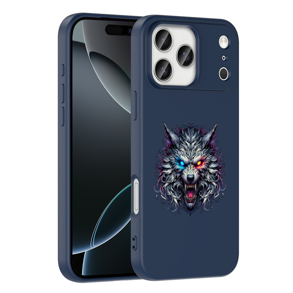 Fierce Wolf Head Illustration Heterochromia Eyes, Savage Wolf iPhone 17 Pro Max Case