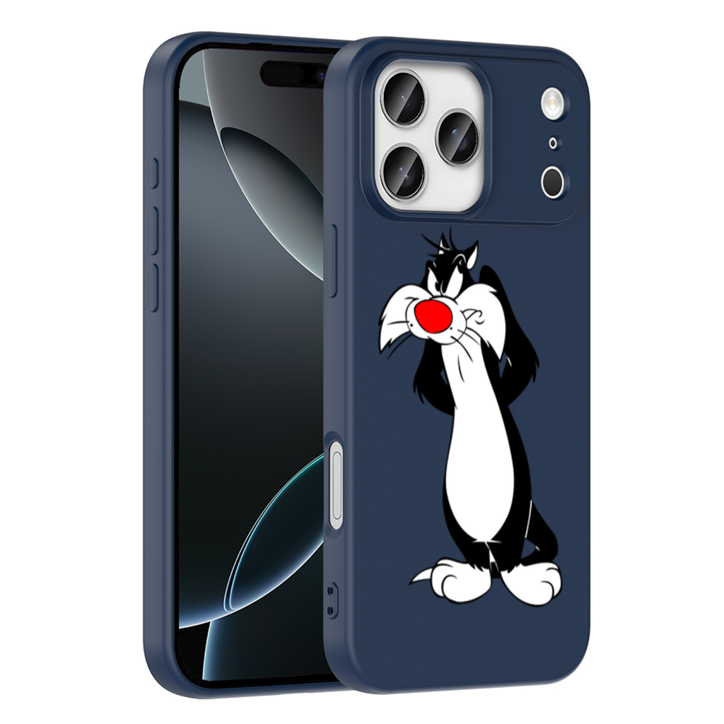 Funny Cartoon Cat Illustration iPhone 17 Pro Max Case