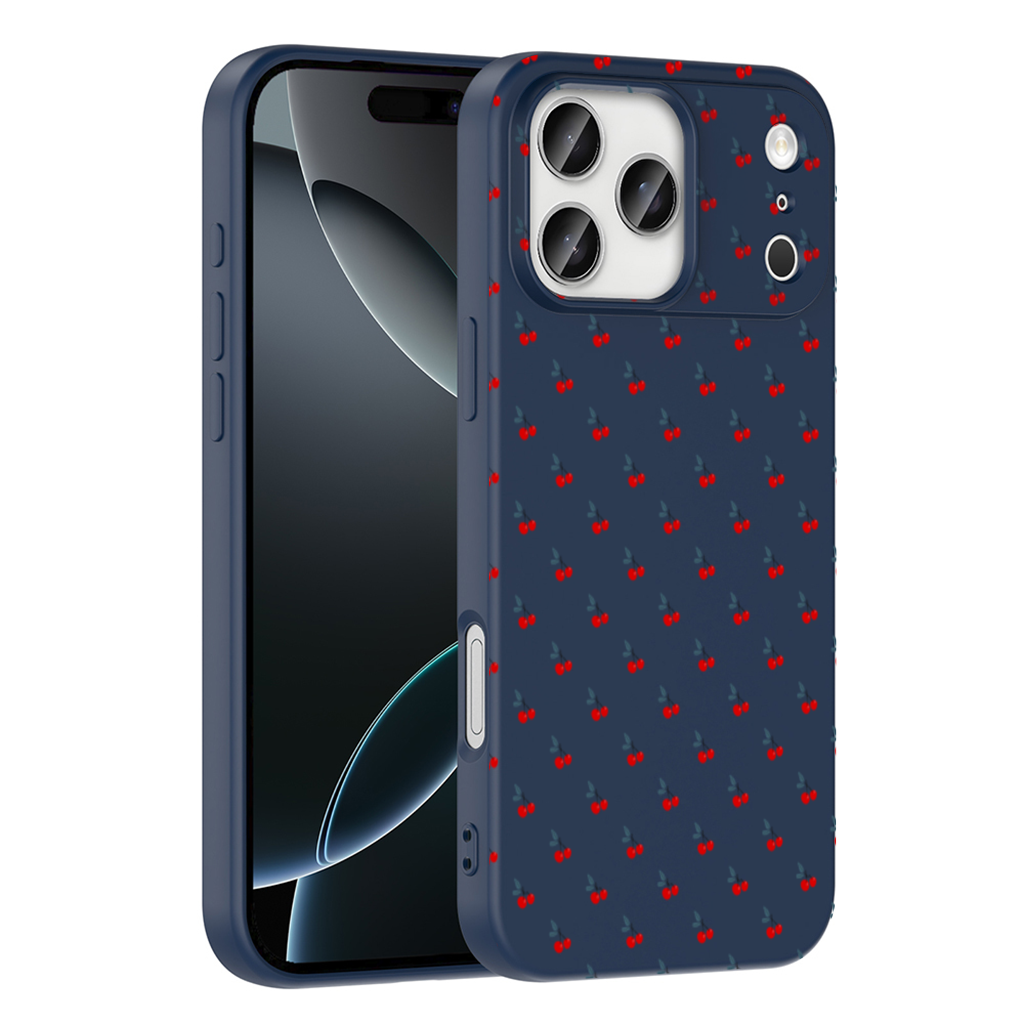 Minimal Cherry Repeat Pattern Background iPhone 17 Pro Max Case