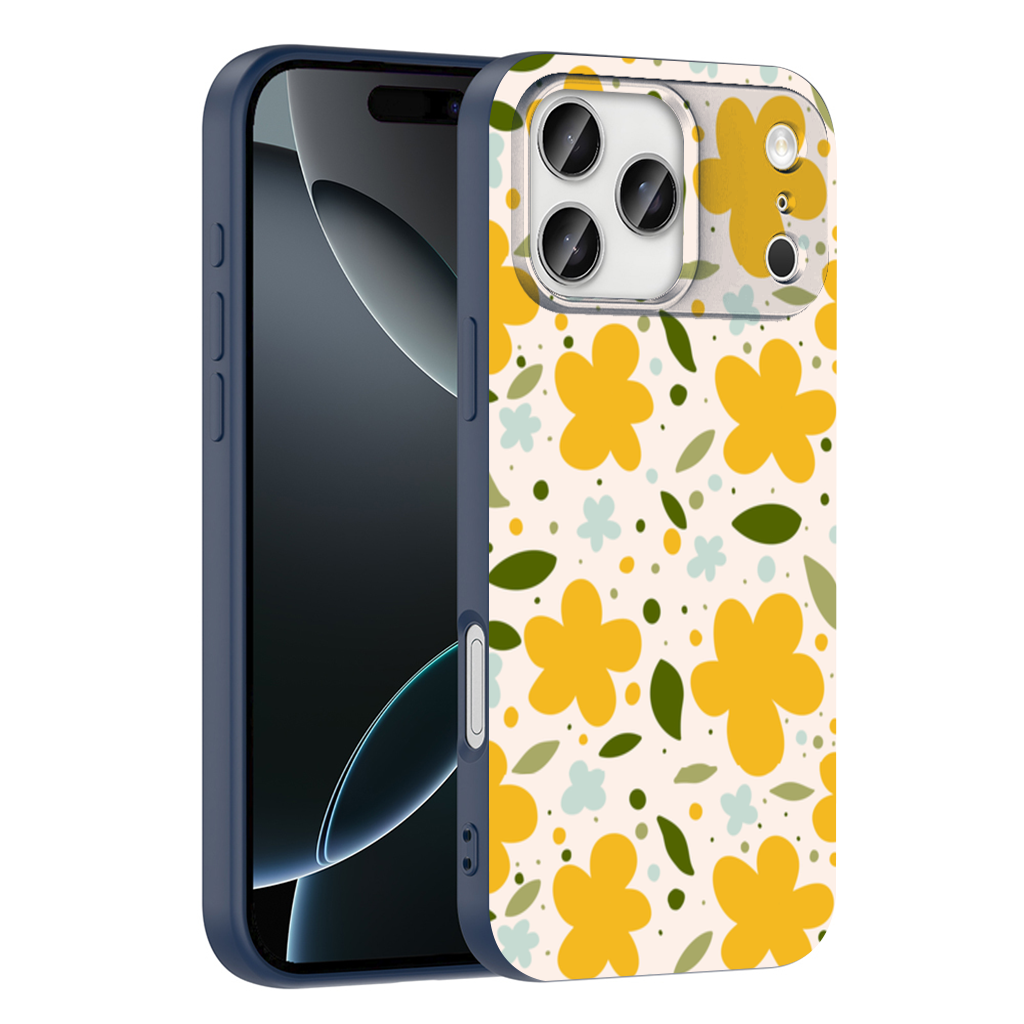 Yellow Floral and Leaf Boho Seamless Pattern iPhone 17 Pro Max Case