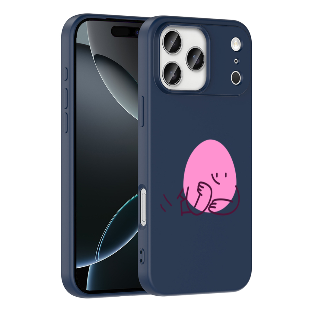 Cute Pink Lying Character Illustration iPhone 17 Pro Max Case