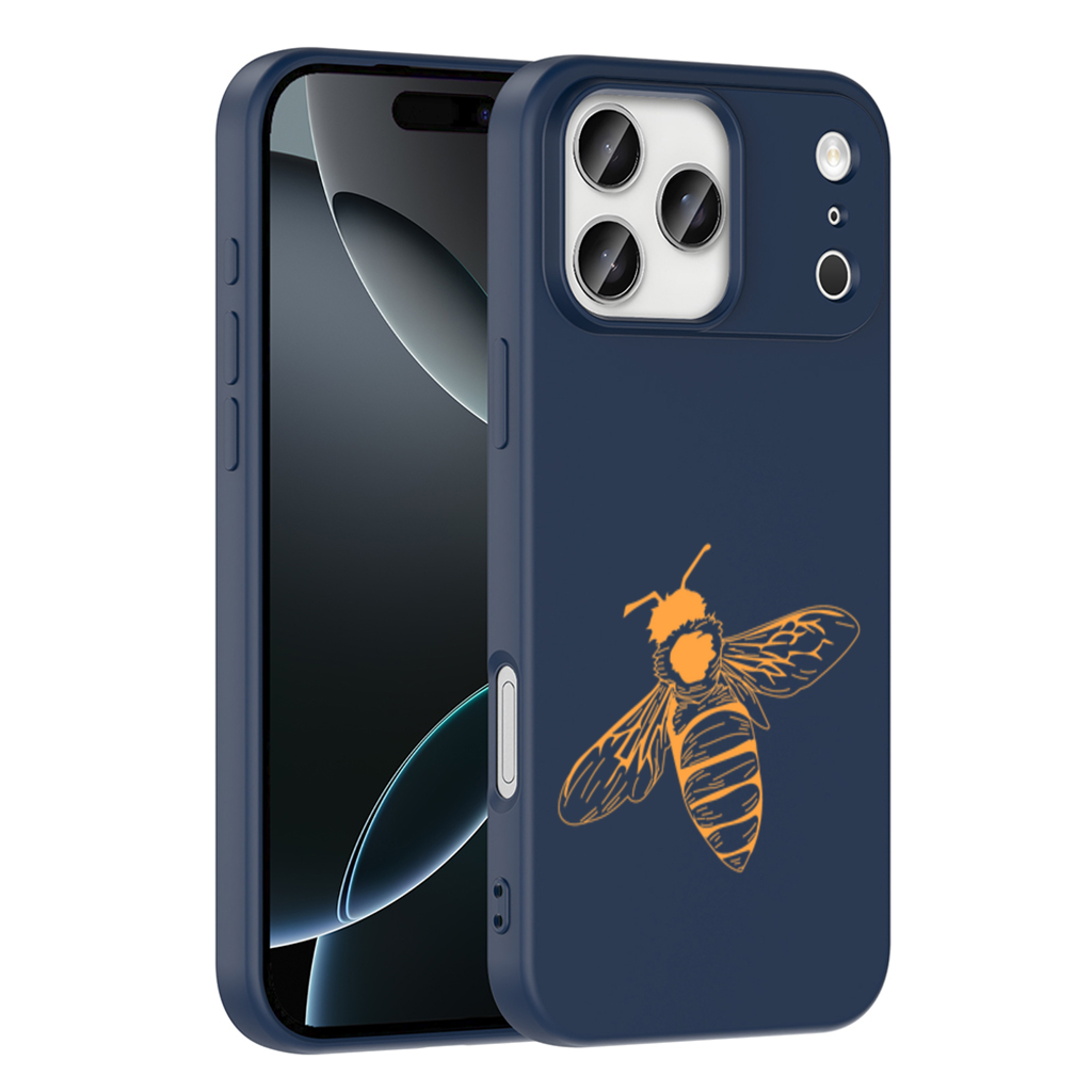 Minimal Orange Bee Illustration iPhone 17 Pro Max Case