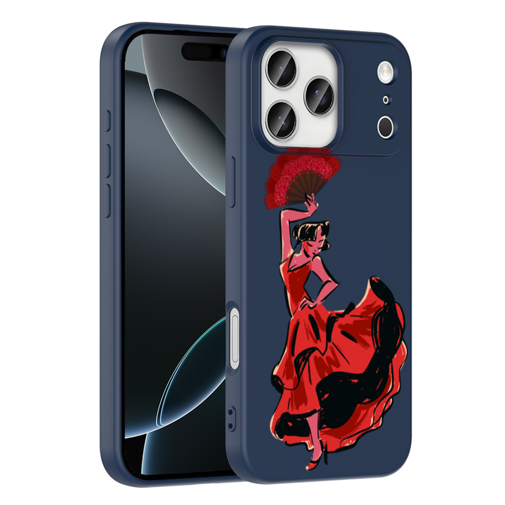 Flamenco Dancer with Fan Illustration iPhone 17 Pro Max Case